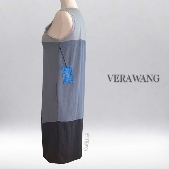 SIMPLY VERA VERA WANG COLOR BLOCK SHIFT DRESS | GREY & BLACK | NEW WITH TAG | XS - Picture 3 of 7